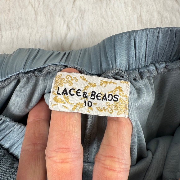 Lace & Beads Boutique Tulle A-Line Midi Skirt Blue Women's Size 10 - Picture 6 of 8